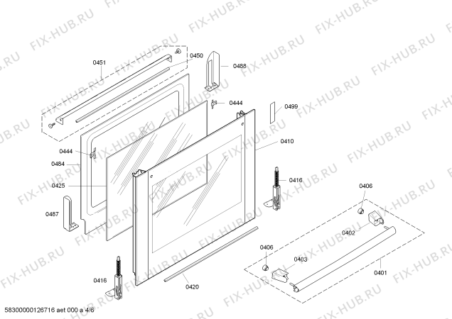 Взрыв-схема плиты (духовки) Bosch HBN631451 - Схема узла 04