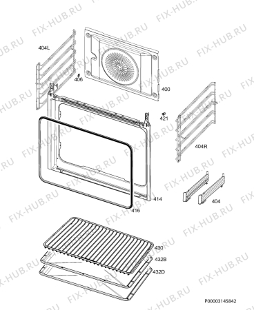 Взрыв-схема плиты (духовки) Electrolux EOB6850BOX - Схема узла Oven