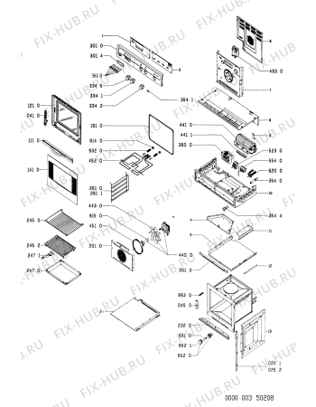 Схема №1 AKP 519/WH с изображением Клавиша для электропечи Whirlpool 481941129016