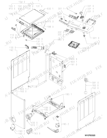 Схема №2 PTL61203D с изображением Блок управления для стиральной машины Whirlpool 481010612368