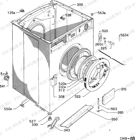 Взрыв-схема стиральной машины Zanussi ZWD1100 T.D. - Схема узла Cabinet + armatures