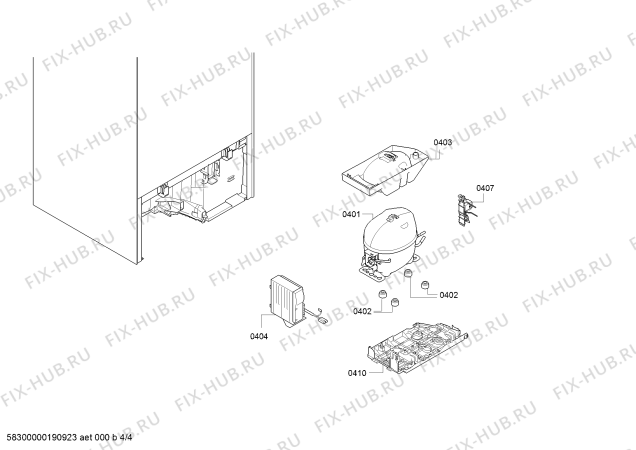 Взрыв-схема холодильника Bosch KIR41ED40 Exklusiv - Схема узла 04
