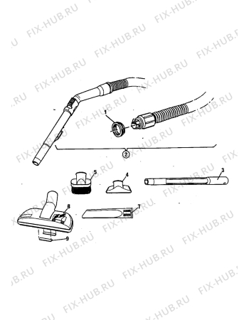 Взрыв-схема пылесоса Zanussi AZ1000 - Схема узла Accessories