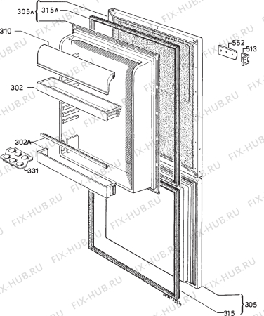 Взрыв-схема холодильника Frigidaire FI3250BF - Схема узла Door 003