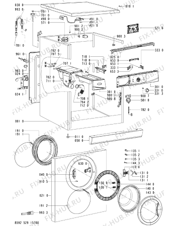 Схема №1 AWOD4505S (F091484) с изображением Инструкция по обслуживанию для стиральной машины Indesit C00368476