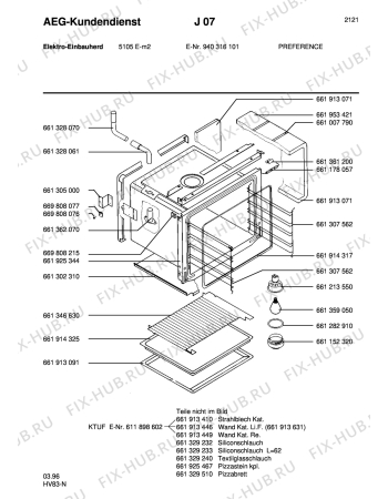 Взрыв-схема плиты (духовки) Aeg 5105E-M - Схема узла Section1