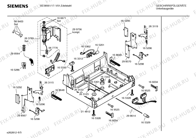 Схема №6 SE58261 с изображением Инструкция по эксплуатации для посудомойки Siemens 00528760