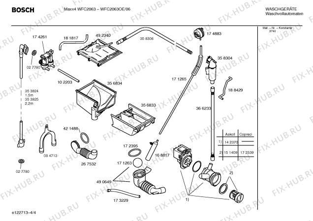 Схема №3 WFC2063OE Maxx4 WFC2063 с изображением Таблица программ для стиралки Bosch 00590485