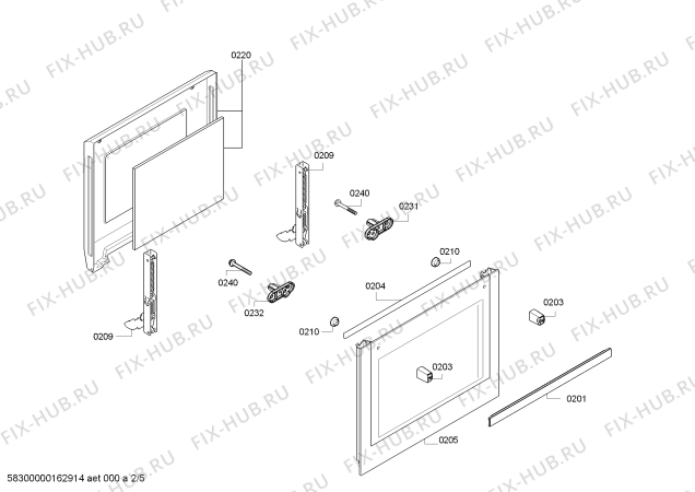 Взрыв-схема плиты (духовки) Bosch HBA43S422E H.BO.NP.L3D.IN.ENTRY.B4/.B.E0_C/// - Схема узла 02