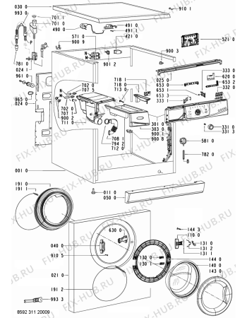 Схема №1 MEMPHIS 1400 с изображением Блок управления для стиралки Whirlpool 480111103094