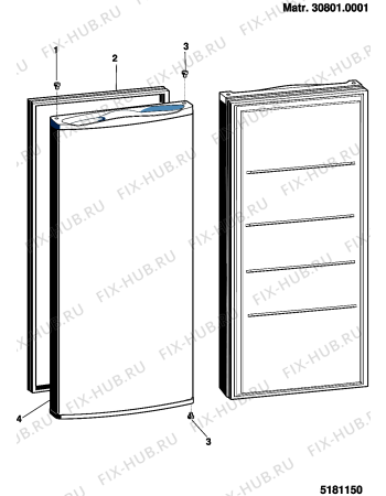 Взрыв-схема холодильника Hotpoint RZA21N (F029761) - Схема узла