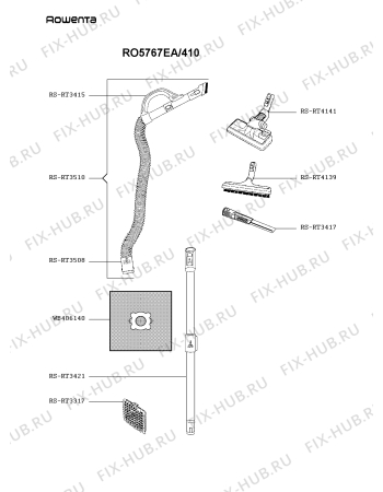 Взрыв-схема пылесоса Rowenta RO5767EA/410 - Схема узла FP005581.5P3