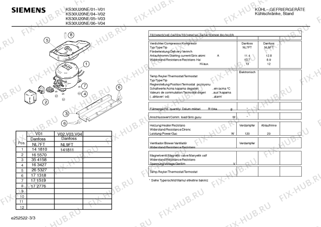 Взрыв-схема холодильника Siemens KS30U20NE - Схема узла 03