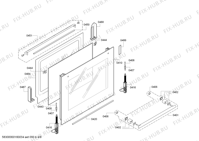 Взрыв-схема плиты (духовки) Bosch HBG78B750 - Схема узла 04