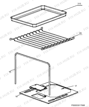 Взрыв-схема плиты (духовки) Zanussi ZCG554GW - Схема узла Oven