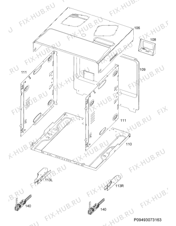 Взрыв-схема плиты (духовки) Ikea FINSMAKARE 50411768 - Схема узла Housing 001