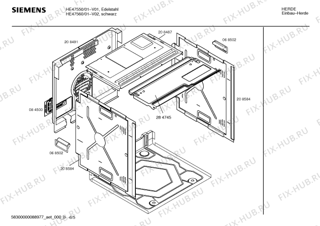 Схема №5 HE47560 с изображением Инструкция по эксплуатации для духового шкафа Siemens 00518237