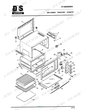 Схема №1 XU26STD с изображением Терморегулятор для духового шкафа DELONGHI 593215