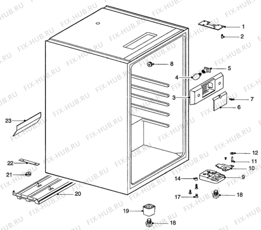 Взрыв-схема холодильника Electrolux RF512G - Схема узла C10 Cabinet