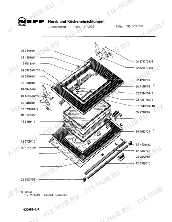 Взрыв-схема плиты (духовки) Neff 195303036 1394.11LHCS - Схема узла 04