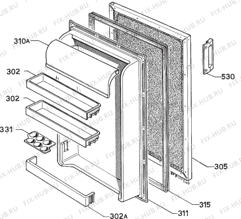 Взрыв-схема холодильника Zanussi DR50/2B - Схема узла Door 003