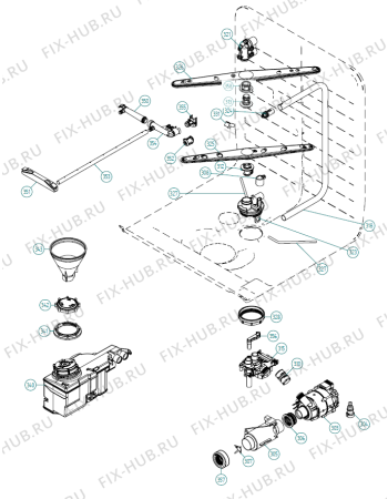 Взрыв-схема посудомоечной машины Asko D5152 XL FS CE   -White FS Soft (338847, DW70.5) - Схема узла 03