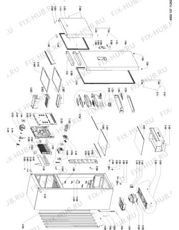 Схема №1 WTV4525 NF TS с изображением Дверца для холодильной камеры Whirlpool 481010587696