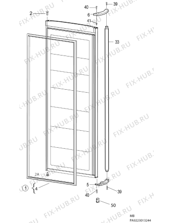 Схема №1 A82900GNW0 с изображением Дверь для холодильника Aeg 2983977808