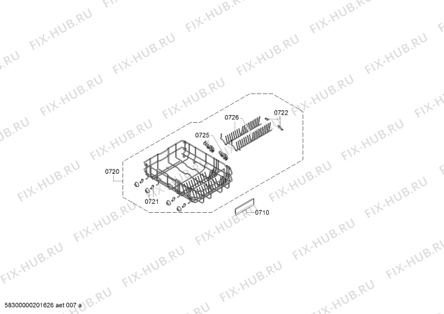 Схема №8 S585M50X4R Made in Germany с изображением Набор кнопок для посудомойки Bosch 10006451