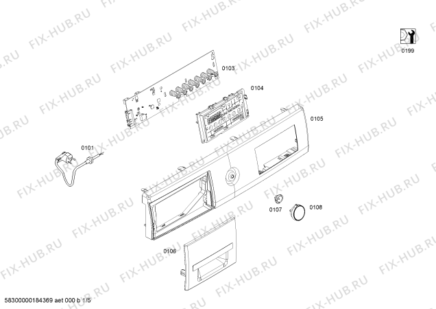 Схема №4 WM12P2691W iQ300 8kg с изображением Панель управления для стиралки Siemens 11009616