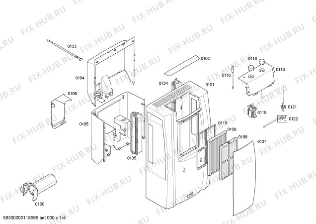 Схема №3 3XD610E с изображением Вентиляционный канал для кондиционера Bosch 00661155