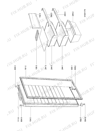 Схема №2 WVG 25 127V с изображением Криостат для холодильной камеры Whirlpool 481246228324