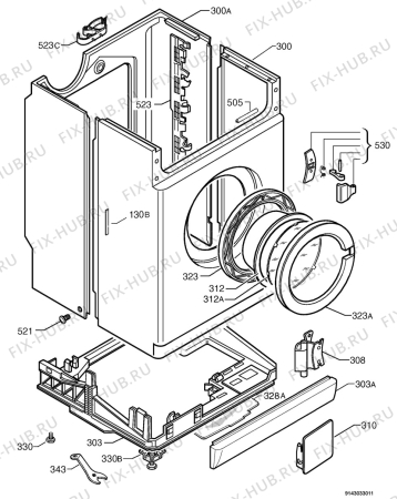 Взрыв-схема стиральной машины Aeg Electrolux L12700J6 - Схема узла Housing 001