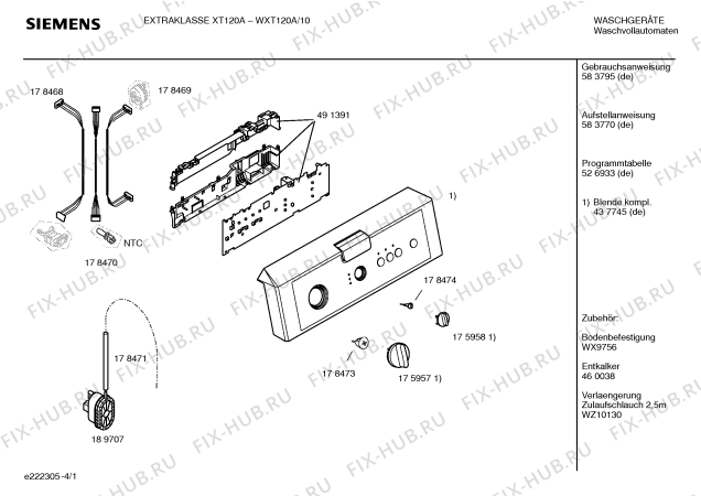 Схема №4 WOL2040 с изображением Инструкция по установке/монтажу для стиральной машины Siemens 00583770