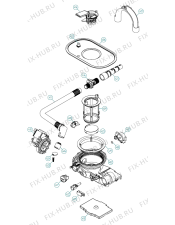 Взрыв-схема посудомоечной машины Atag VW6011RT XL NL   -VW6011RTUU-A01 (341709, DW70.3) - Схема узла 08