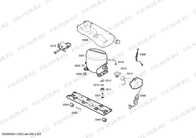 Схема №3 KSG345006J REFRIG.BOSCH 330L 127V BRANCO с изображением Вставка для холодильника Bosch 00600361