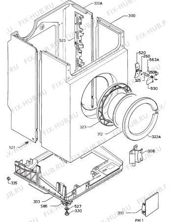 Взрыв-схема стиральной машины Zanussi FL826 - Схема узла Cabinet + armatures