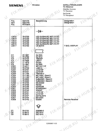 Схема №5 FR100G4 с изображением Пульт дистанционного управления для телевизора Siemens 00757762