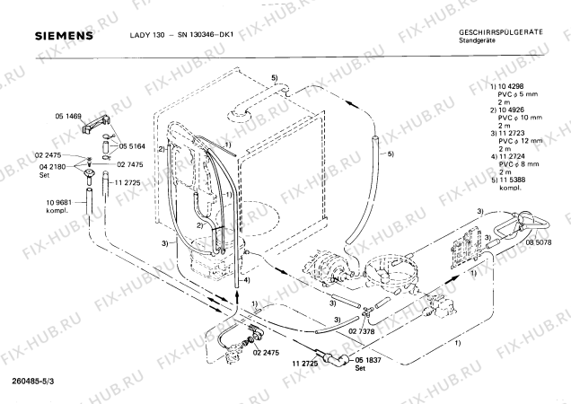 Взрыв-схема посудомоечной машины Siemens SN130346 - Схема узла 03