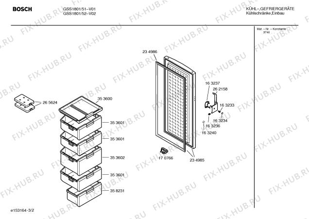 Взрыв-схема холодильника Bosch GSS1801 - Схема узла 02