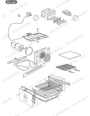 Схема №4 DE62MPB с изображением Корпусная деталь для электропечи DELONGHI 450F61EM55
