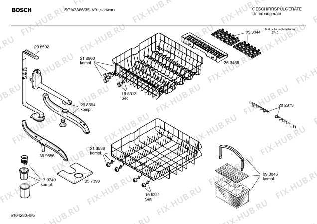 Взрыв-схема посудомоечной машины Bosch SGI43A86 - Схема узла 06