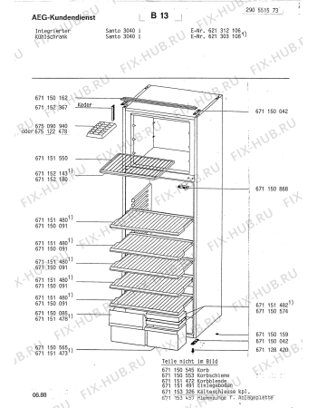 Взрыв-схема холодильника Aeg SAN3040 I - Схема узла Section3