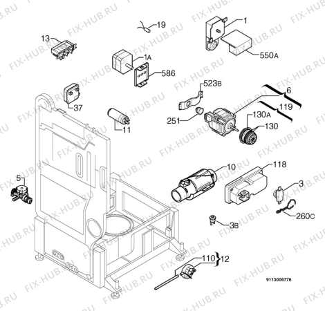 Взрыв-схема посудомоечной машины Arthurmartinelux ASF1652 - Схема узла Electrical equipment 268