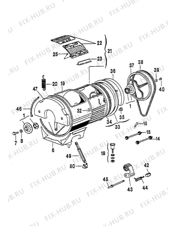 Взрыв-схема стиральной машины Zanussi ZT842 - Схема узла Tub and drum