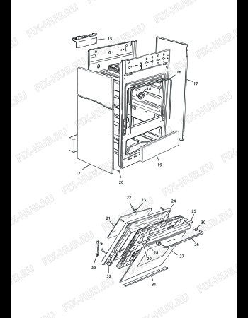 Взрыв-схема плиты (духовки) DELONGHI HGW 554-B50 GB - Схема узла 2