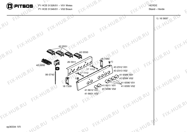 Схема №3 P1HCB31345 с изображением Панель управления для духового шкафа Bosch 00432313