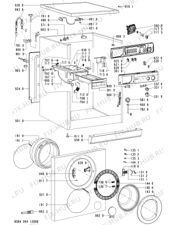 Схема №2 AWV 094 с изображением Тумблер для стиралки Whirlpool 481228219947