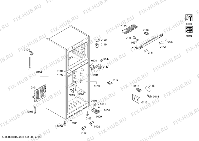 Схема №5 BD4655ANFS с изображением Крышка для холодильника Bosch 00668588