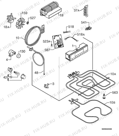 Взрыв-схема плиты (духовки) Zanussi ZOB511XS - Схема узла Electrical equipment 268